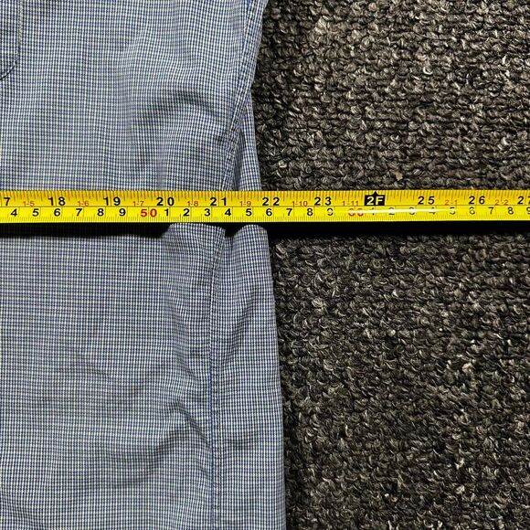 Lands’ End Button-Down Shirt Men’s 16.5-33 Blue Micro Check Long Sleeve Vintage - Picture 6 of 7